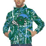custom tulane green wave brushstroke pattern green windbreaker jacket best selling