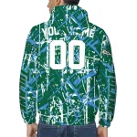 custom tulane green wave brushstroke pattern green windbreaker jacket best selling