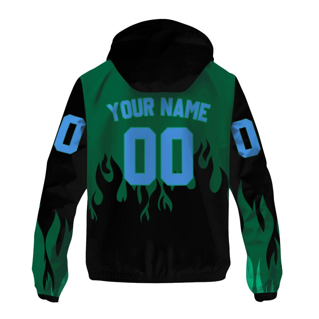 custom tulane green wave flame trim green black windbreaker jacket fashion forward custom tulane green wave flame trim green black windbreaker jacket fashion forward