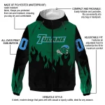 custom tulane green wave flame trim green black windbreaker jacket best selling