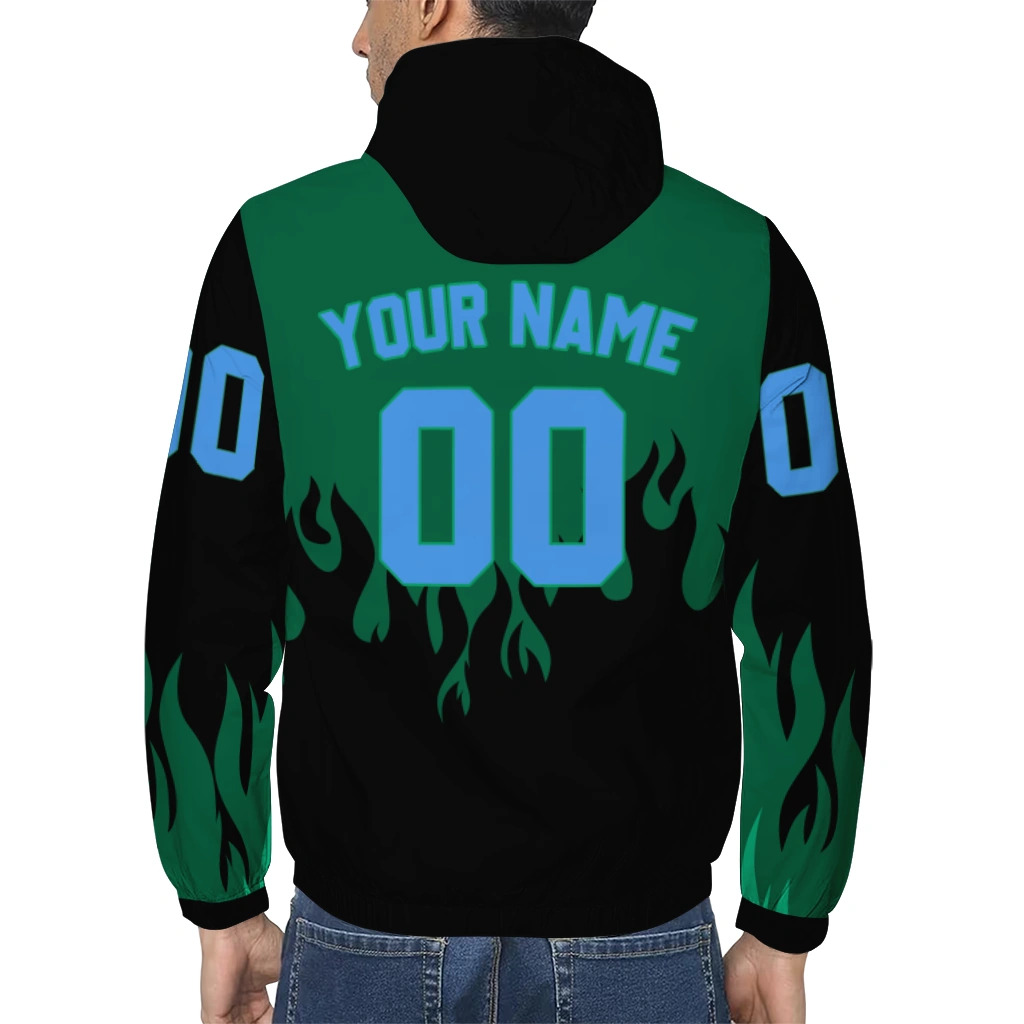 custom tulane green wave flame trim green black windbreaker jacket trendy custom tulane green wave flame trim green black windbreaker jacket trendy