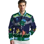 custom tulane green wave spongebob playtime green blue varsity jacket best selling