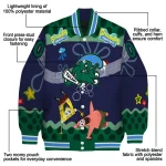 custom tulane green wave spongebob playtime green blue varsity jacket best selling