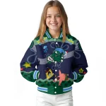 custom tulane green wave spongebob playtime green blue varsity jacket best selling