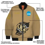 custom ucf knights claw effect beige bomber jacket best selling