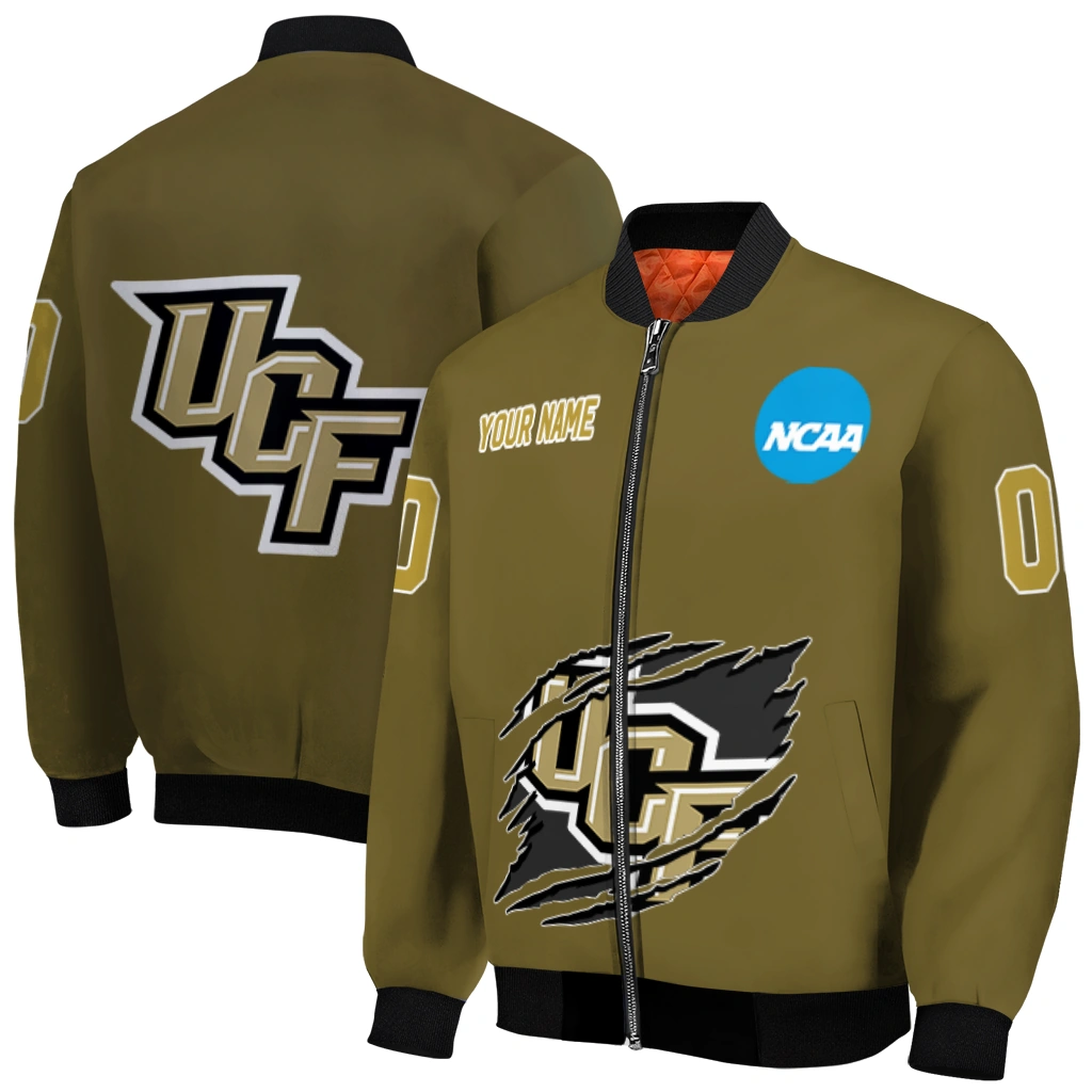 custom ucf knights claw mark gold bomber jacket best selling custom ucf knights claw mark gold bomber jacket best selling