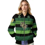 custom ucf knights clover green lines green black bomber jacket best selling