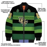 custom ucf knights clover green lines green black bomber jacket best selling