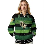 custom ucf knights clover green lines green black varsity jacket best selling