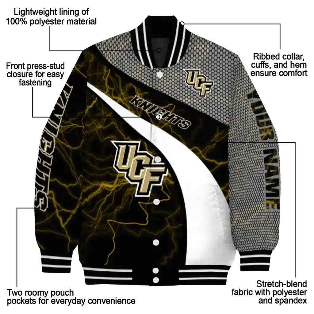 custom ucf knights electric flash gold varsity jacket new arrival custom ucf knights electric flash gold varsity jacket new arrival