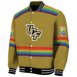 custom ucf knights rainbow jersey number gold varsity jacket best selling