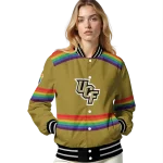 custom ucf knights rainbow jersey number gold varsity jacket best selling