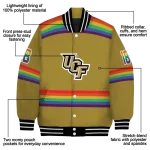 custom ucf knights rainbow jersey number gold varsity jacket best selling