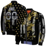 custom ucf knights star stripes gold black bomber jacket best selling