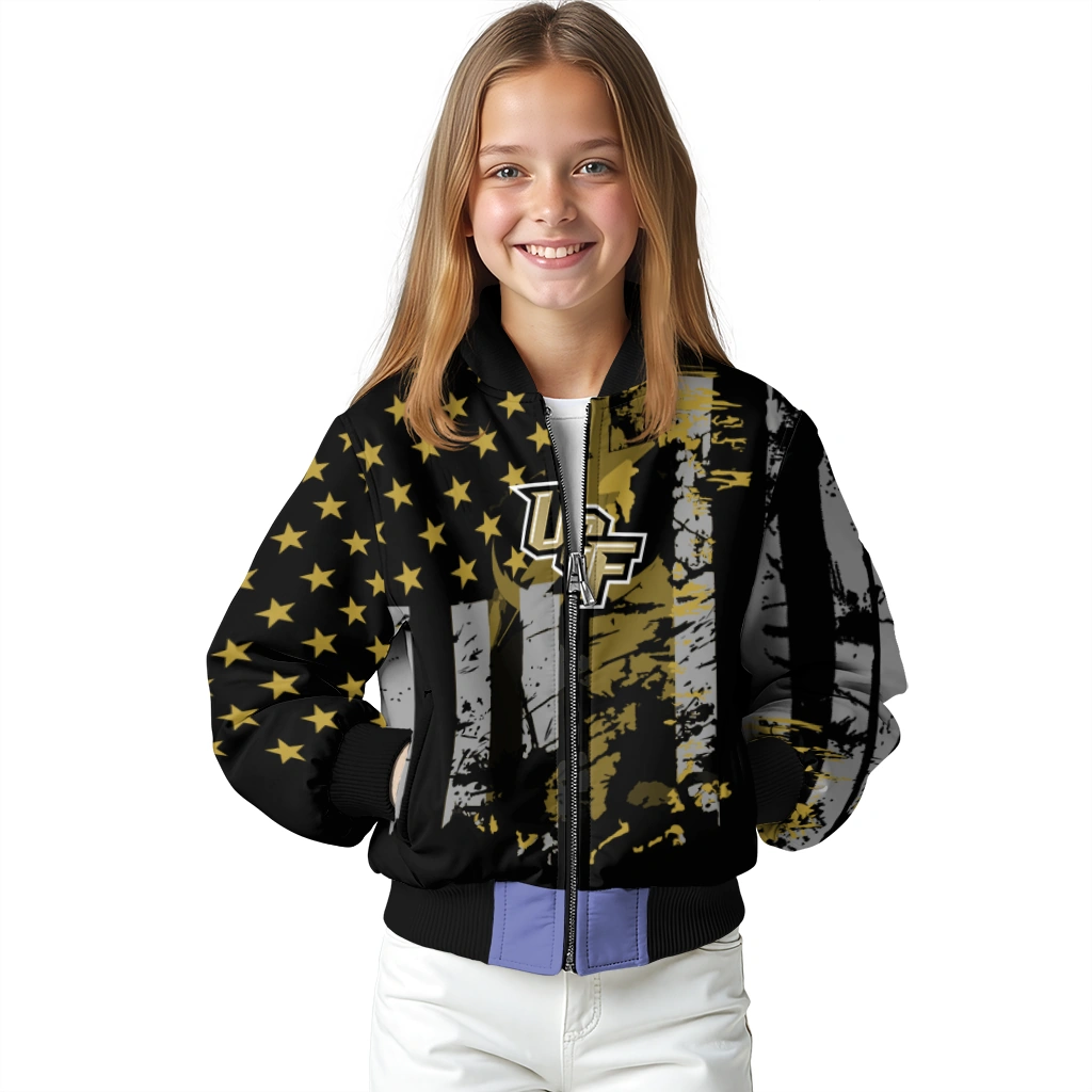 custom ucf knights star stripes gold black bomber jacket top rated custom ucf knights star stripes gold black bomber jacket top rated