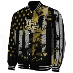 custom ucf knights star stripes gold black varsity jacket best selling