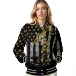 custom ucf knights star stripes gold black varsity jacket best selling