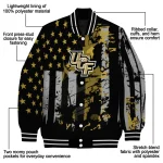 custom ucf knights star stripes gold black varsity jacket best selling