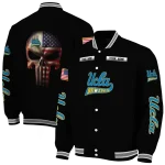 custom ucla bruins american flag skull black varsity jacket best selling