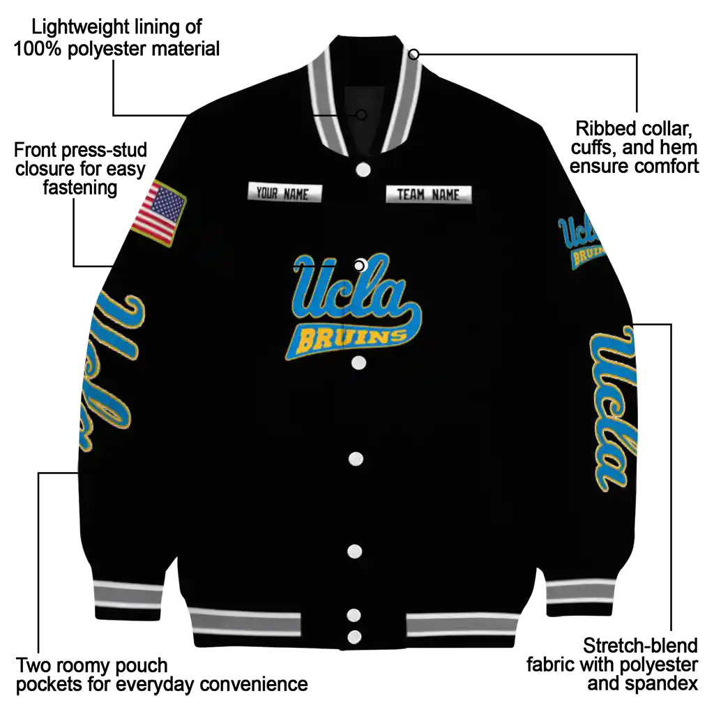 custom ucla bruins american flag skull black varsity jacket new arrival custom ucla bruins american flag skull black varsity jacket new arrival