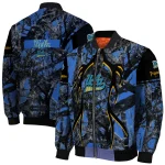 custom ucla bruins antlers motif blue black bomber jacket best selling