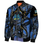 custom ucla bruins antlers motif blue black bomber jacket best selling