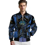 custom ucla bruins antlers motif blue black bomber jacket best selling