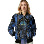custom ucla bruins antlers motif blue black bomber jacket best selling