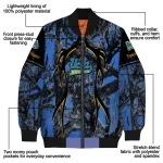 custom ucla bruins antlers motif blue black bomber jacket best selling