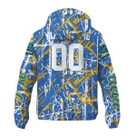 custom ucla bruins brushstroke pattern blue windbreaker jacket best selling