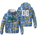 custom ucla bruins brushstroke pattern blue windbreaker jacket best selling