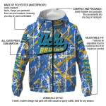 custom ucla bruins brushstroke pattern blue windbreaker jacket best selling