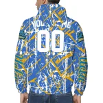 custom ucla bruins brushstroke pattern blue windbreaker jacket best selling