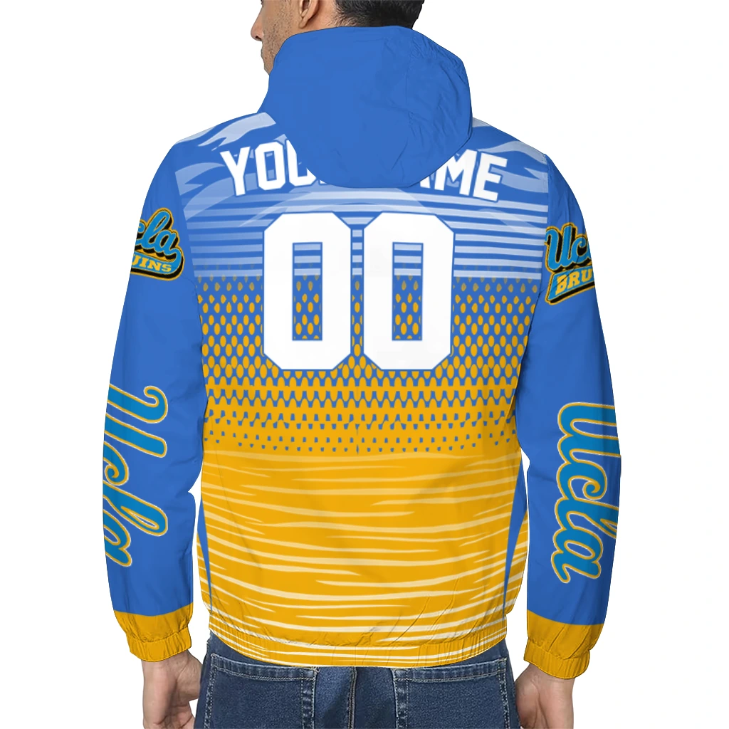 custom ucla bruins pattern layers blue windbreaker jacket trendy custom ucla bruins pattern layers blue windbreaker jacket trendy