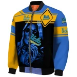 custom ucla bruins reaper hands blue black bomber jacket best selling