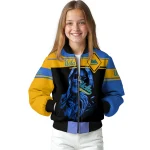 custom ucla bruins reaper hands blue black bomber jacket best selling