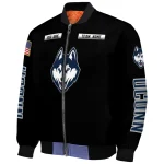 custom uconn huskies american flag skull black bomber jacket best selling