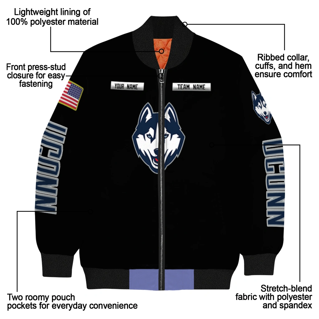 custom uconn huskies american flag skull black bomber jacket new arrival custom uconn huskies american flag skull black bomber jacket new arrival