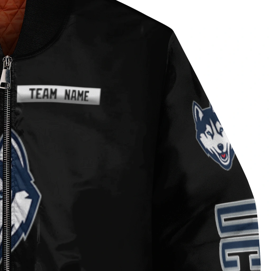 custom uconn huskies american flag skull black bomber jacket premium grade custom uconn huskies american flag skull black bomber jacket premium grade