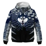 custom uconn huskies brick motion blue black windbreaker jacket best selling