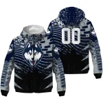 custom uconn huskies brick motion blue black windbreaker jacket best selling
