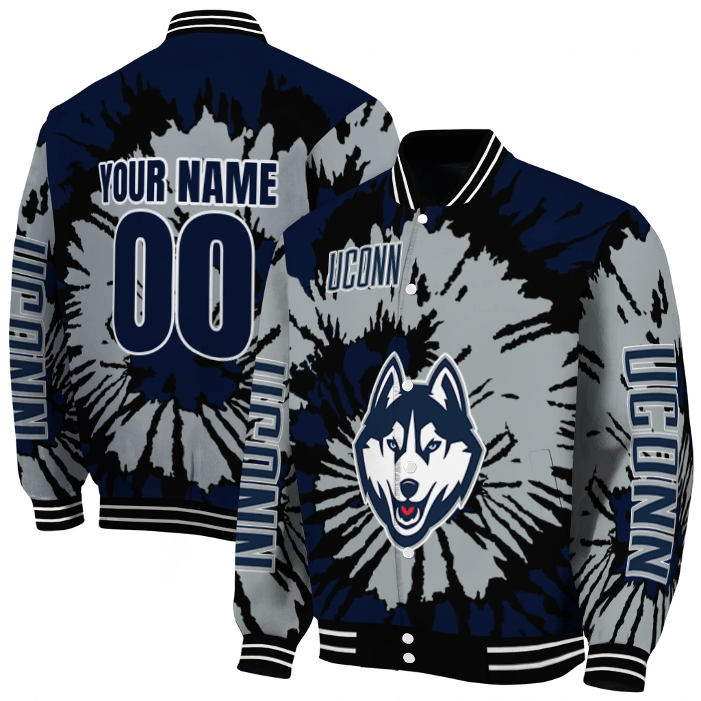 custom uconn huskies burst splatter blue varsity jacket fashion forward custom uconn huskies burst splatter blue varsity jacket fashion forward