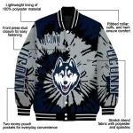 custom uconn huskies burst splatter blue varsity jacket best selling
