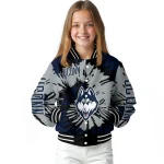 custom uconn huskies burst splatter blue varsity jacket best selling