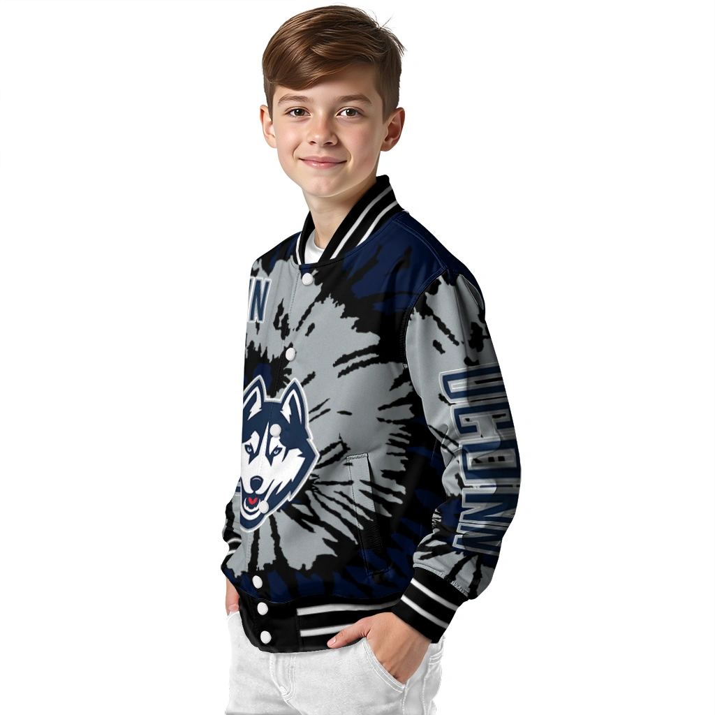 custom uconn huskies burst splatter blue varsity jacket trendy custom uconn huskies burst splatter blue varsity jacket trendy