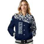 custom uconn huskies camouflage splash blue varsity jacket best selling