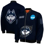 custom uconn huskies claw mark blue bomber jacket best selling