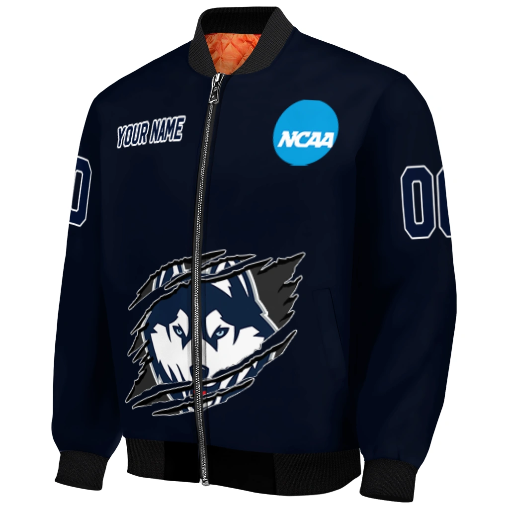 custom uconn huskies claw mark blue bomber jacket fashion forward custom uconn huskies claw mark blue bomber jacket fashion forward
