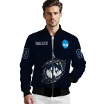 custom uconn huskies claw mark blue bomber jacket best selling
