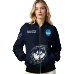 custom uconn huskies claw mark blue bomber jacket best selling